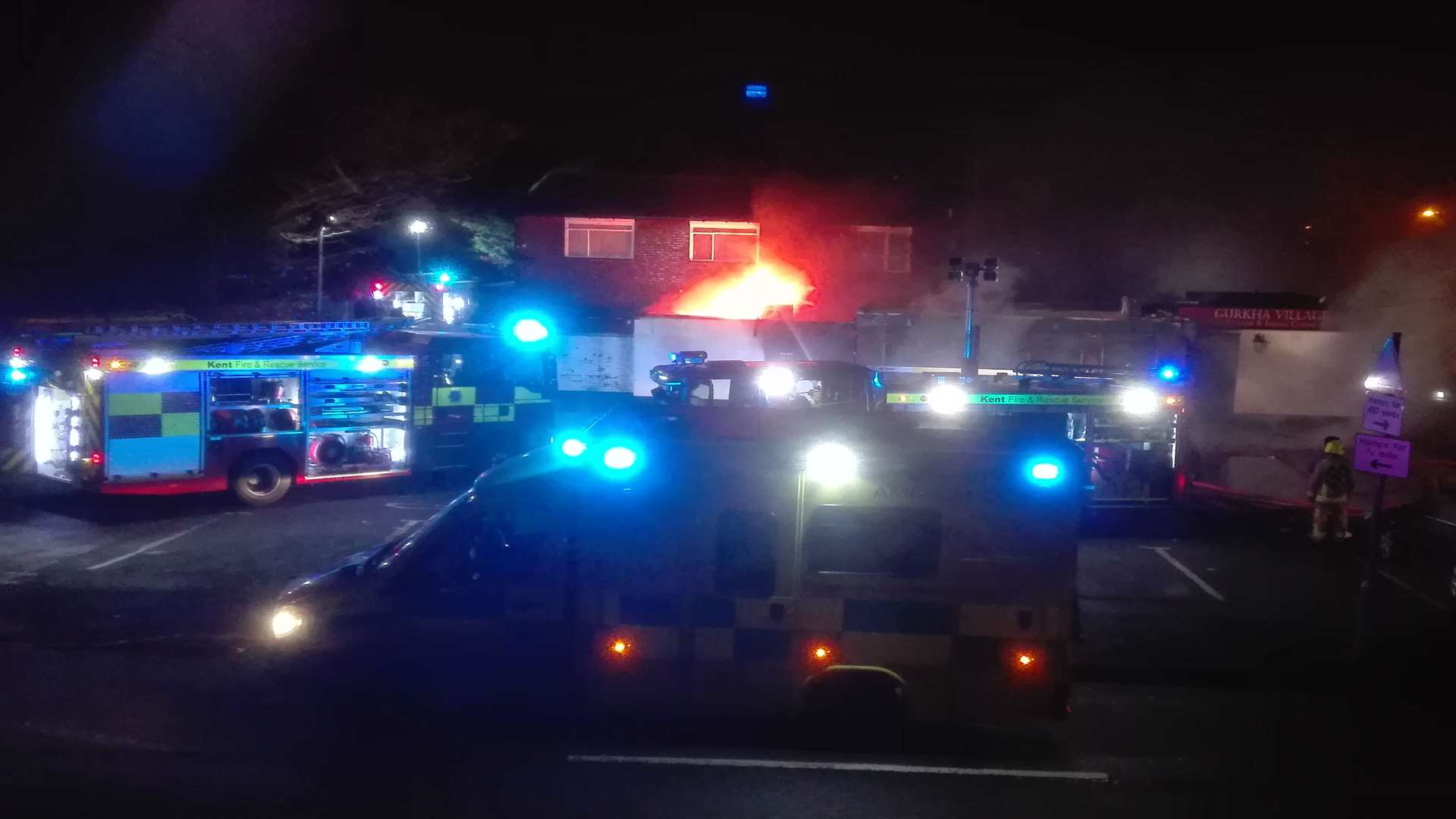 Emergency services at the scene. Pic: Barry Horwell