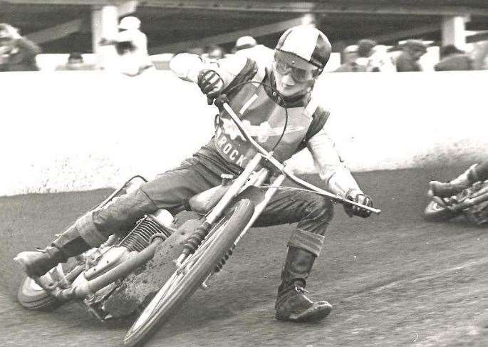 Ted Hubbard in action in his heyday. Picture from Jeanette Hubbard