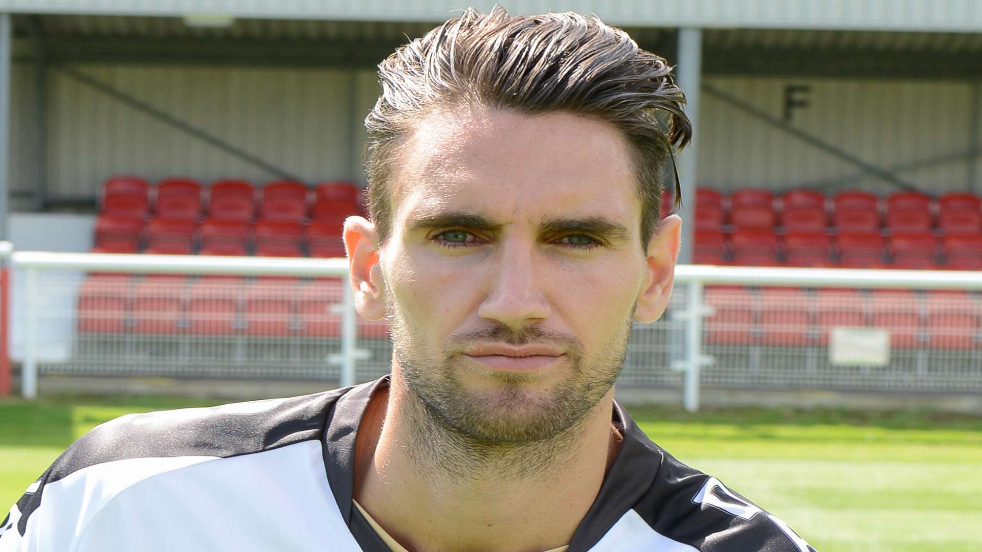 Dover defender Sean Francis is working on how he can improve his celebrations after scoring a goal.