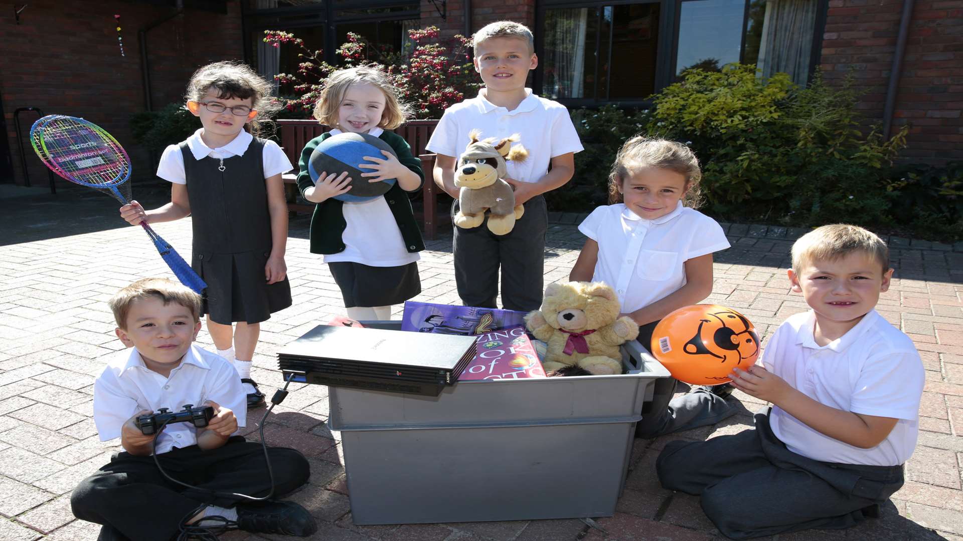 Cranbrook pupils with donations for the Swattenden Centre