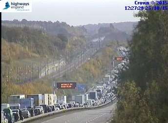 Queues on the M20. Picture: Highways England