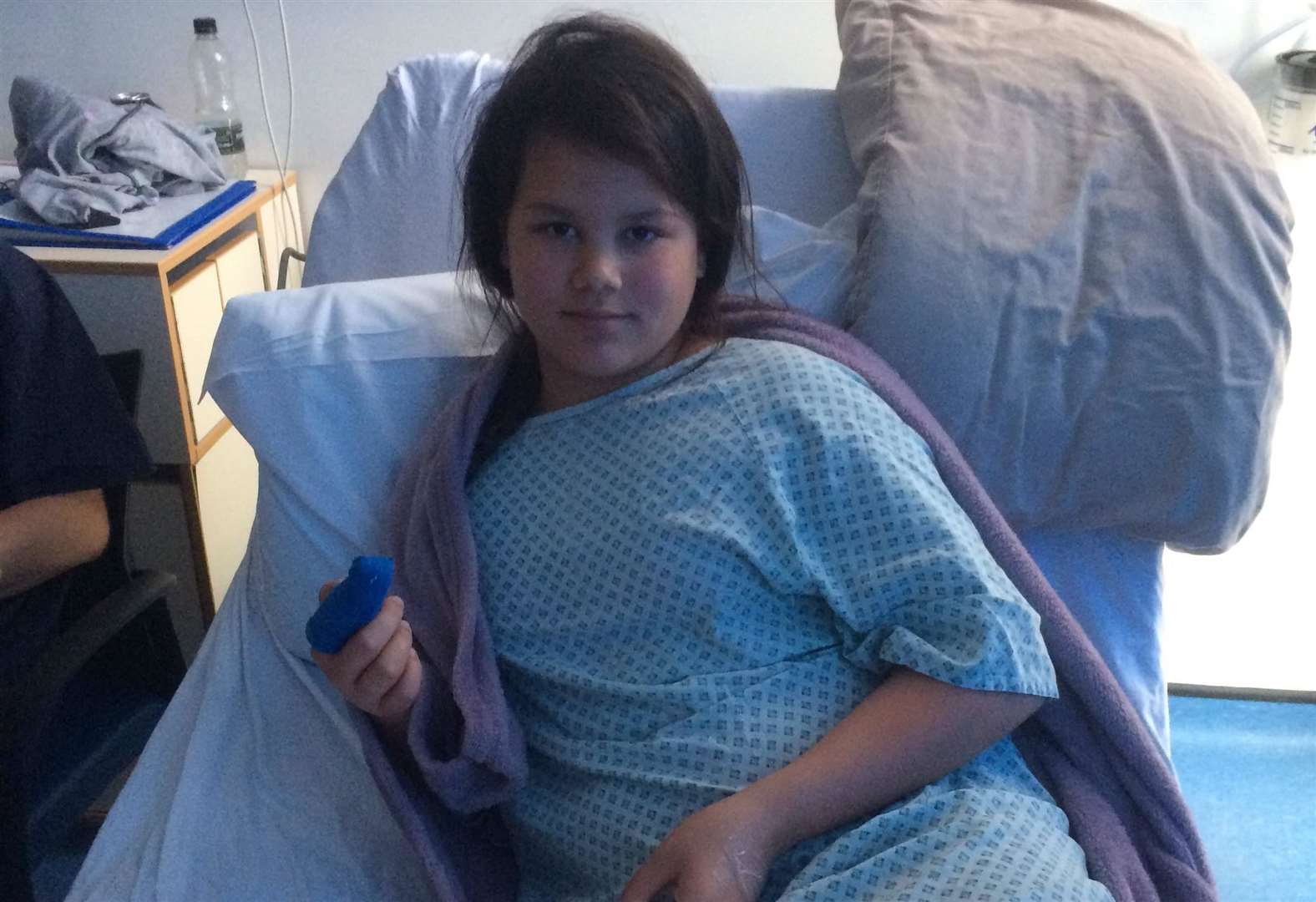 Summer Saward in hospital before her procedure on Monday