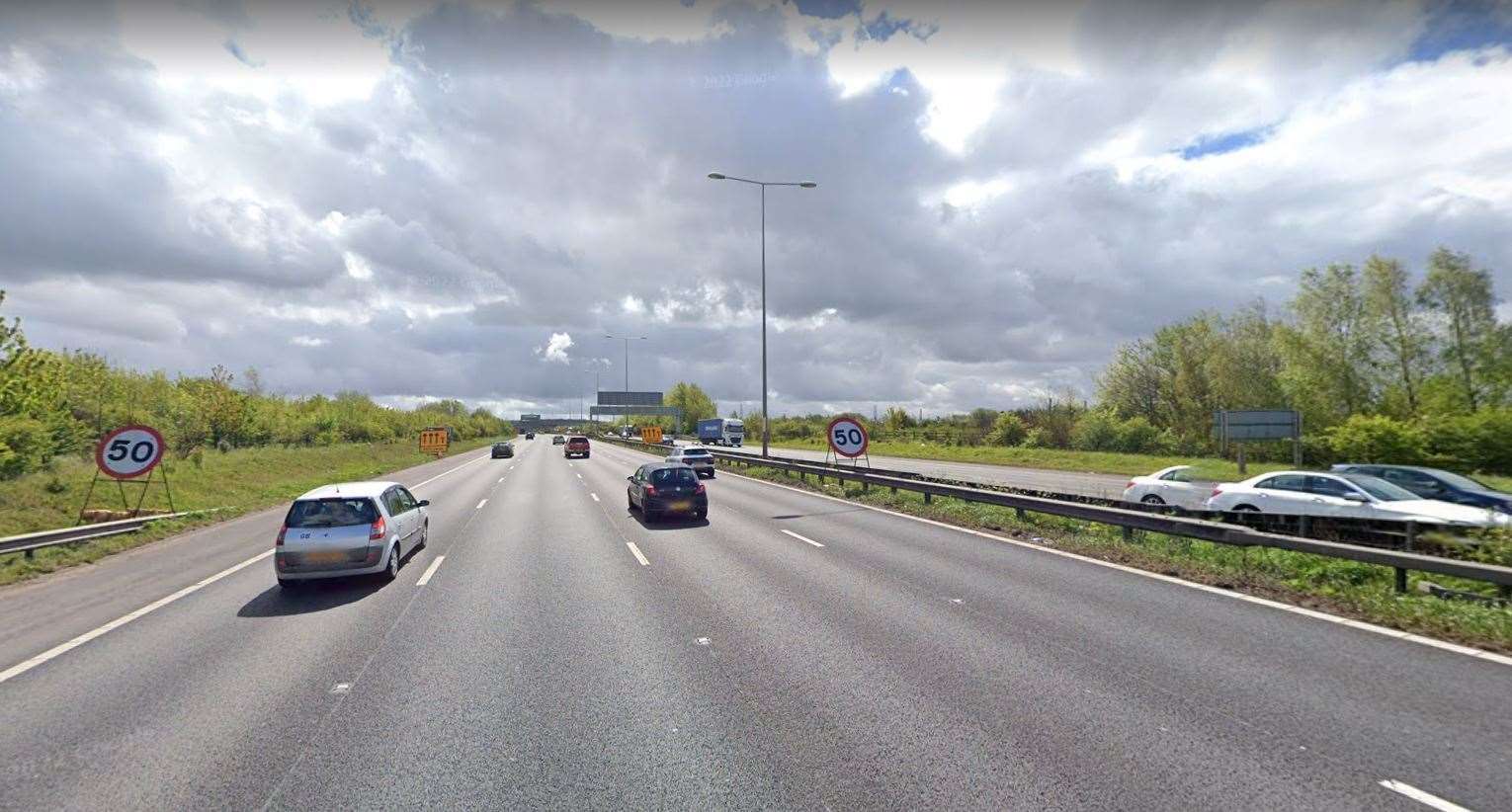 A long coastbound stretch of the A2 has been closed following the incident. Picture: Google