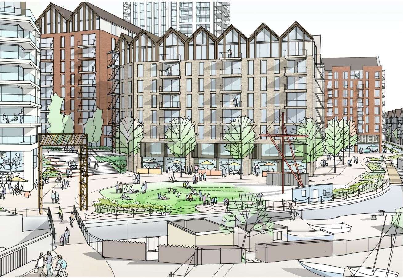 Revised diagrams and plans for the Albion Waterside Development in Gravesend. Picture: JPT / Joseph Homes