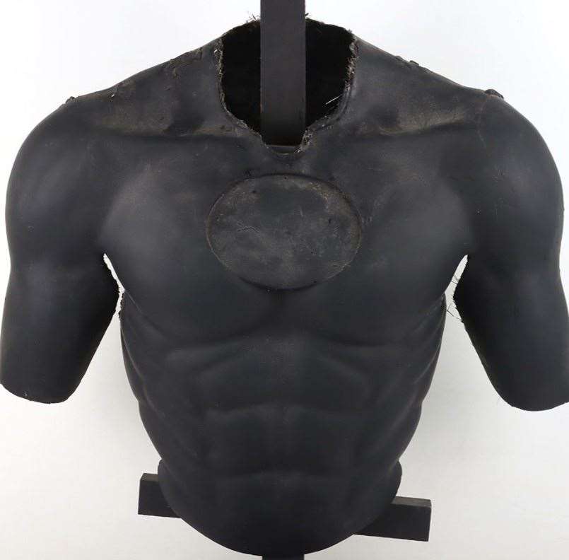 A fibreglass Batman torso armour, from the production of Tim Burton's 1989 Batman, valued at £1,000-£1,500. Photo C&T Auctioneers and Valuers