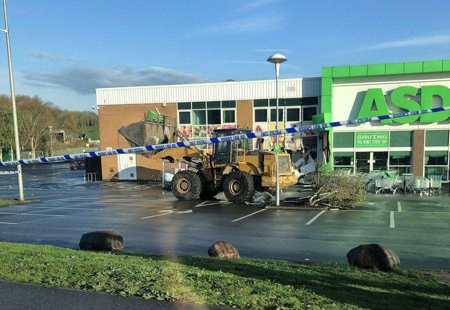 A digger has been spotted in the car park. Picture: Will Vernon