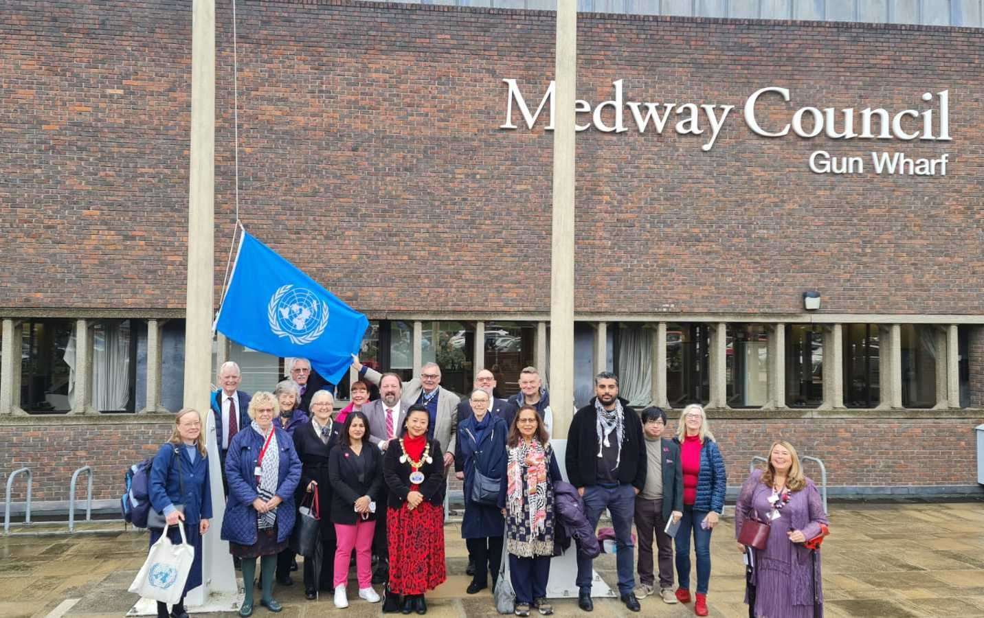 A flag raising ceremony was held at Medway Council offices in Gun Wharf