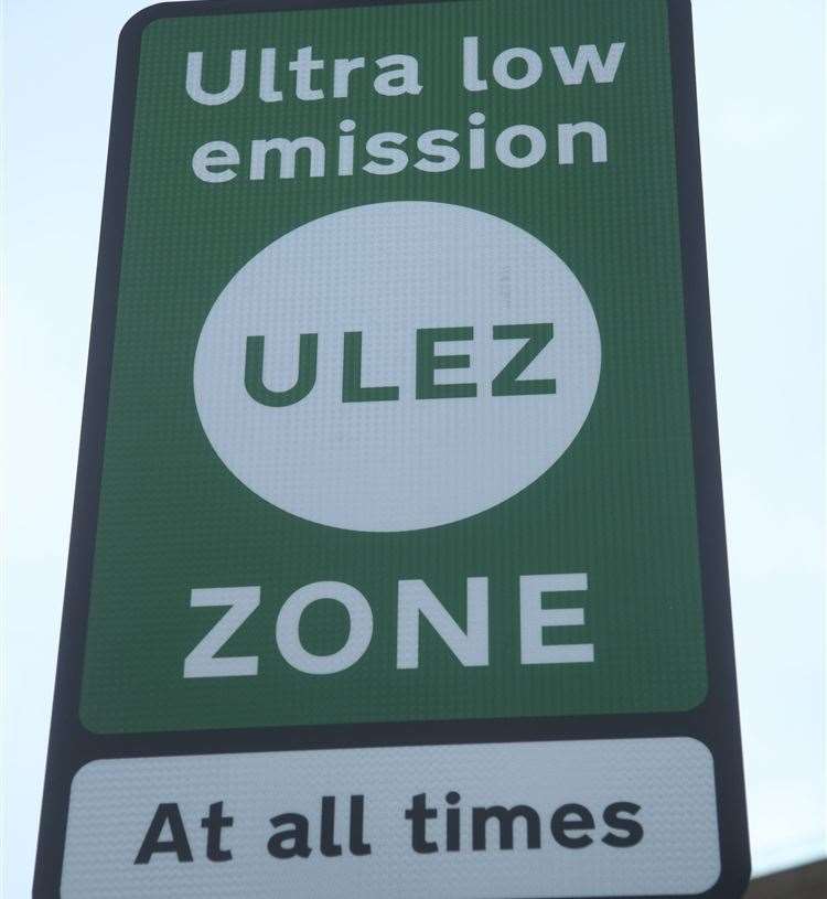 The Ultra Low Emission Zone boundary has extended to all London boroughs and their borders with counties including Kent. Picture: PA