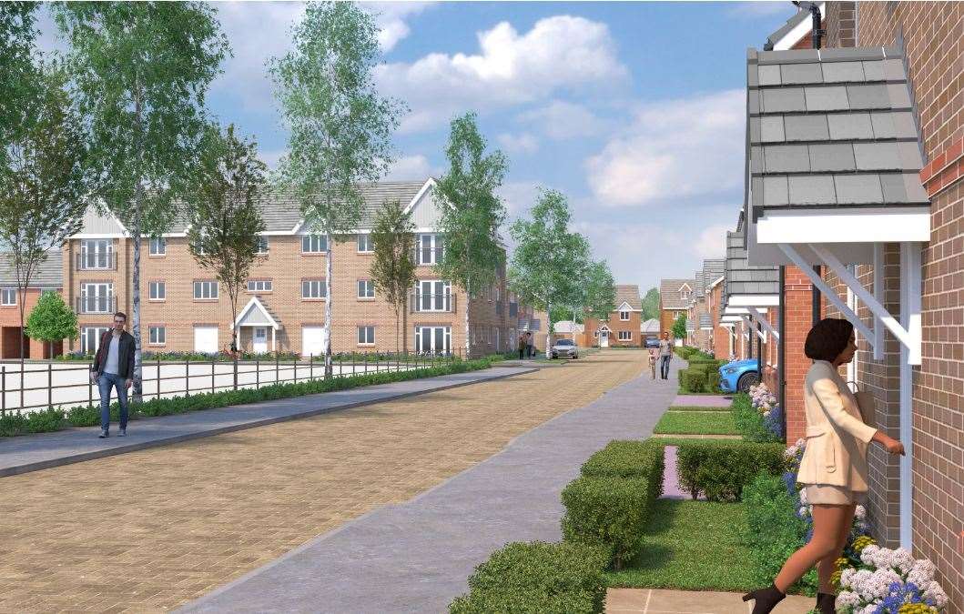 CGI showing what the next phase of the Martello Lakes housing development near Hythe could look like. Picture: Vistry