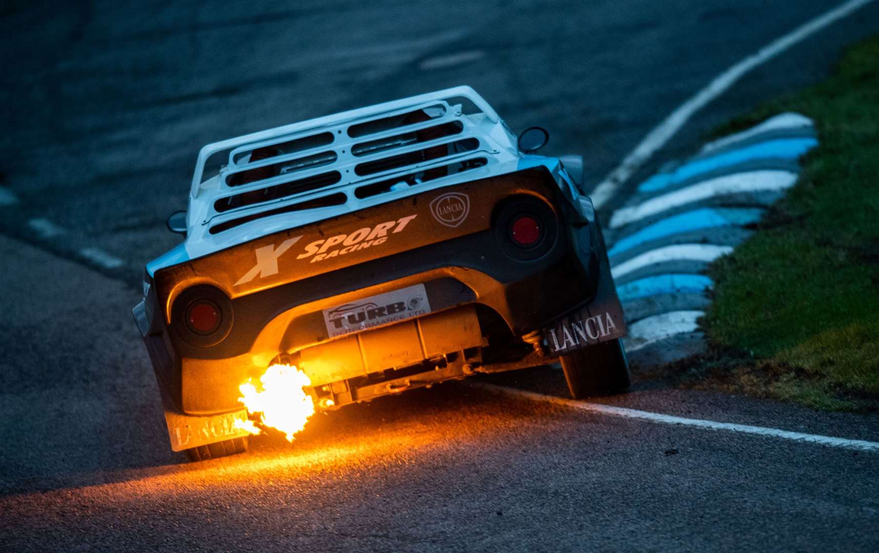 John Cross will be in action in his flame-spitting VW-powered Lancia Stratos