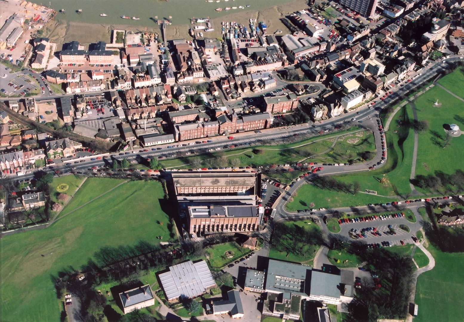 The view of the UCA building on Fort Pitt Hill in 2000 when it was still known as the Medway College of Art and part of the Kent Institute of Art and Design. Picture: Aerial Pictures of Medway