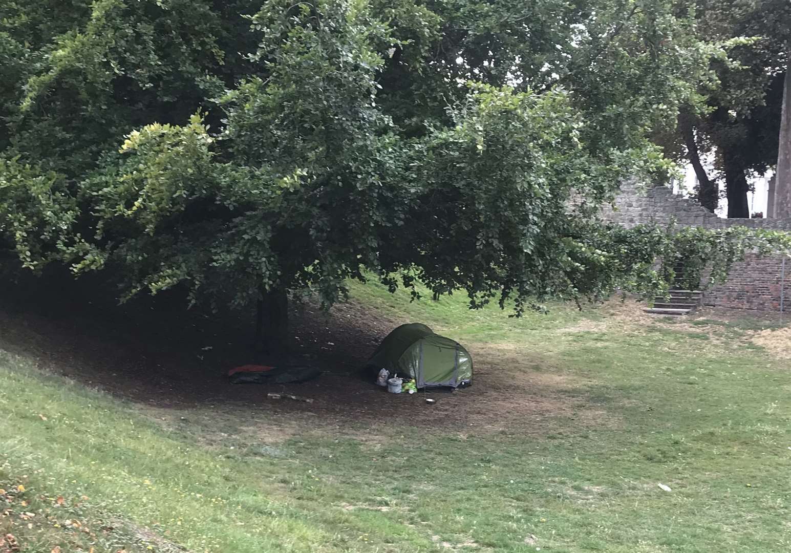 A homeless person living in a tent in Rochester. Picture: Nicola Jordan