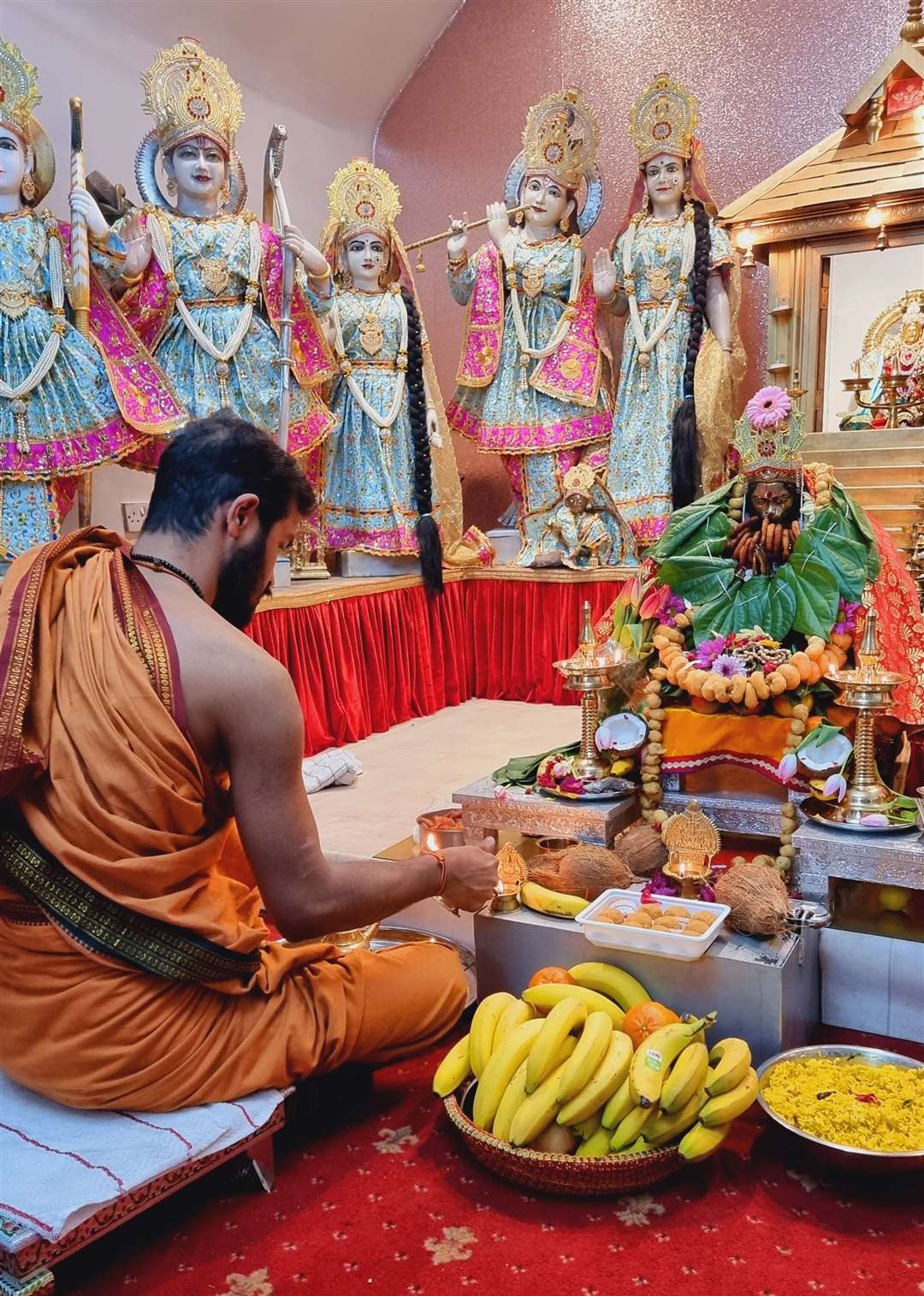 Hindus pray to Hanuman on his birthday