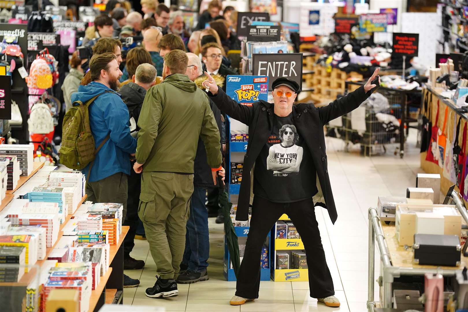 Beatles fans in Liverpool for a special midnight launch event for the release of Now And Then (Peter Byrne/PA)