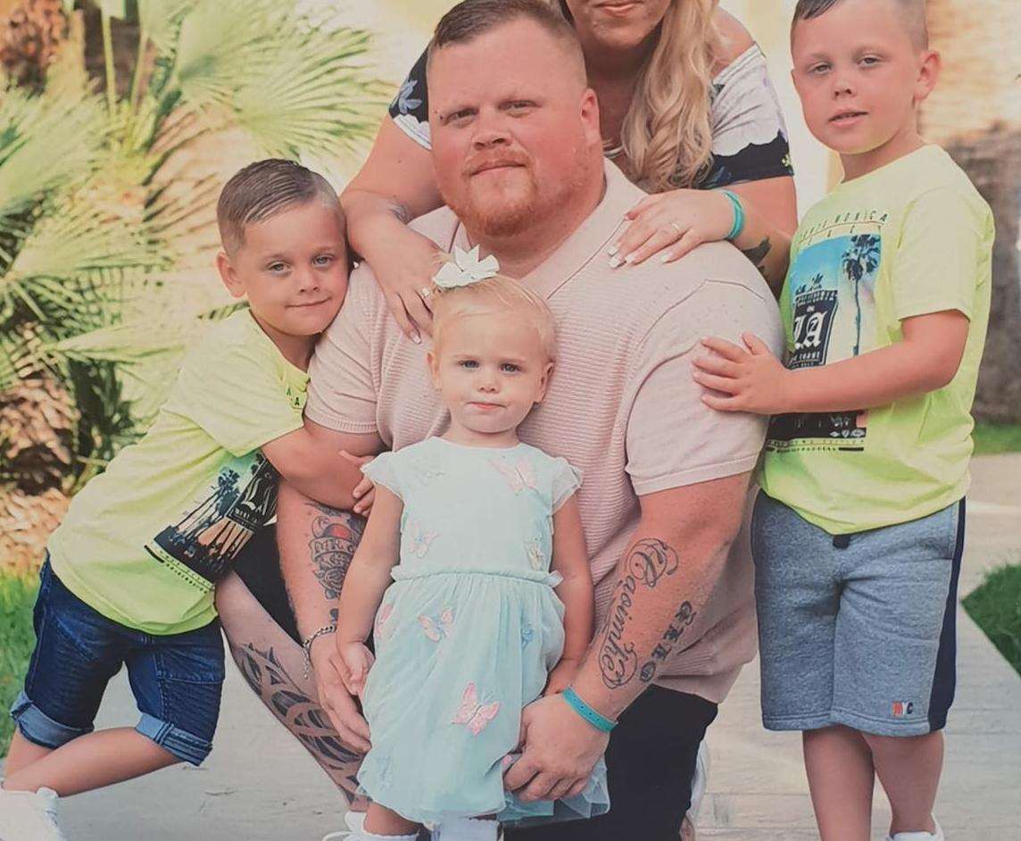 James Grant with his family before the savage assault