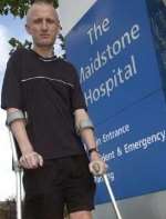SURVIVOR: PC Milldr outside Maidstone Hospital. Picture: GRANT FALVEY