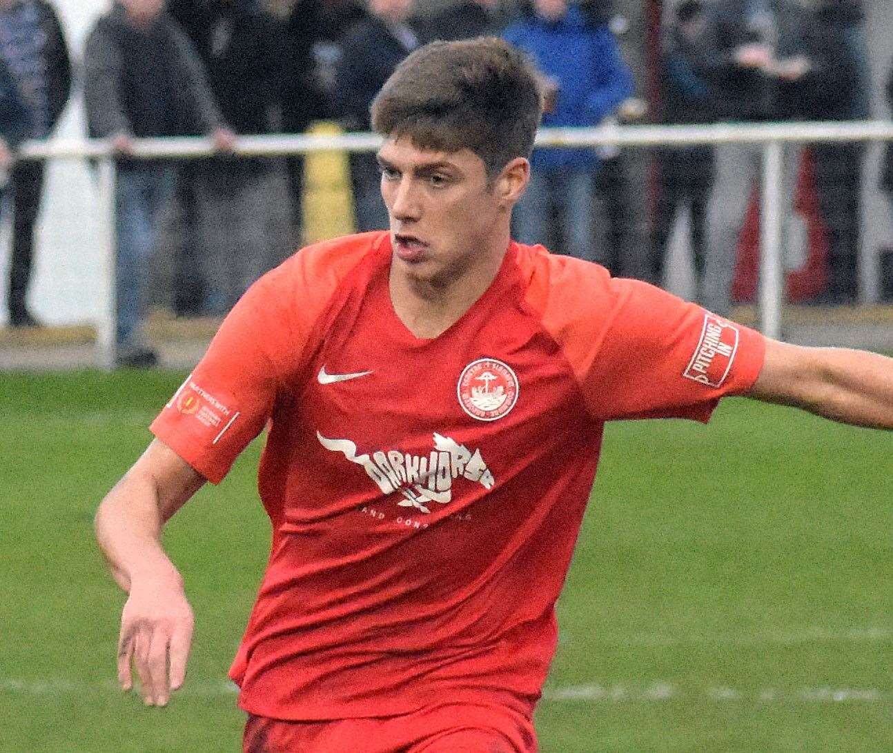 Luca Woodhouse has impressed Hythe player-boss James Rogers since arriving from Tonbridge Picture: Randolph File