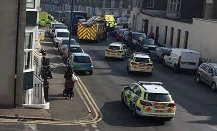 Emergency services at the scene in Royal Road, Ramsgate. Picture: Terrance Furniss-Roe (8144390)