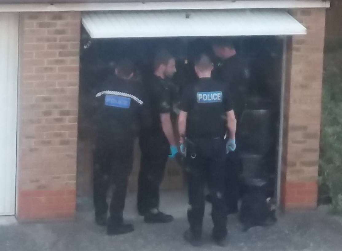 Police spent the day at the estate