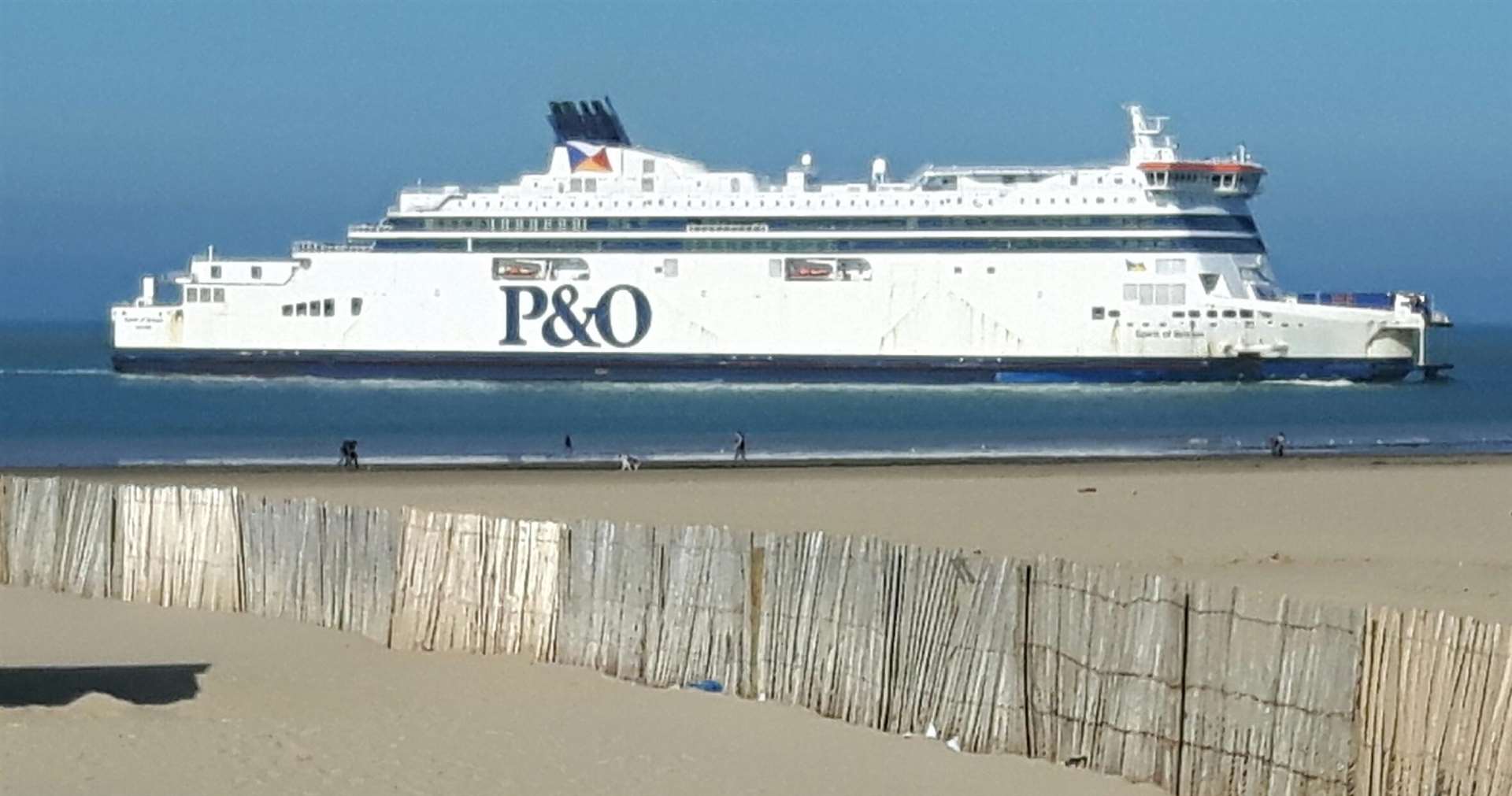 A P&0 vessel outside Calais.