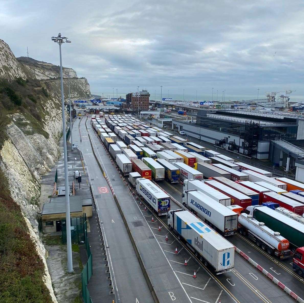Lorries queue at Dover once again Picture: Barry Goodwin
