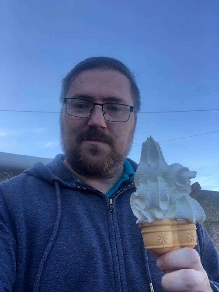 Swale Independent Cllr Lee McCall with ice cream cone