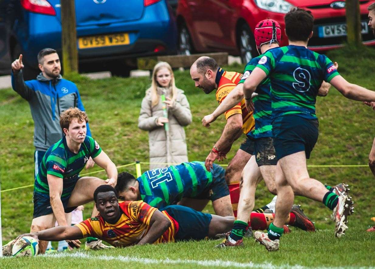 John Sipawa was among the tries for Medway against Old Reigatian. Picture: Jake Miles Sports Photography