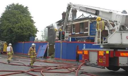 Roads were closed while firefighters fought the blaze. Picture: VERNON STRATFORD