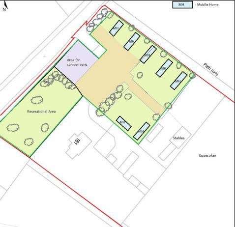 Plans include seven mobile homes as well as stables for horses: ALB Planning