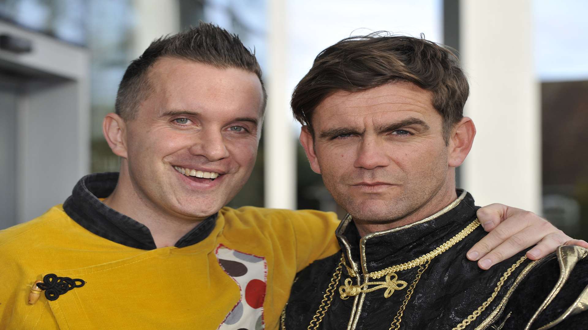CBeebies' Mister Maker aka Phil Gallagher (left), who is starring in Aladdin at the Marlowe Theatre with EastEnders' Scott Maslen, has become Honorary Patron of the KM Charity Team