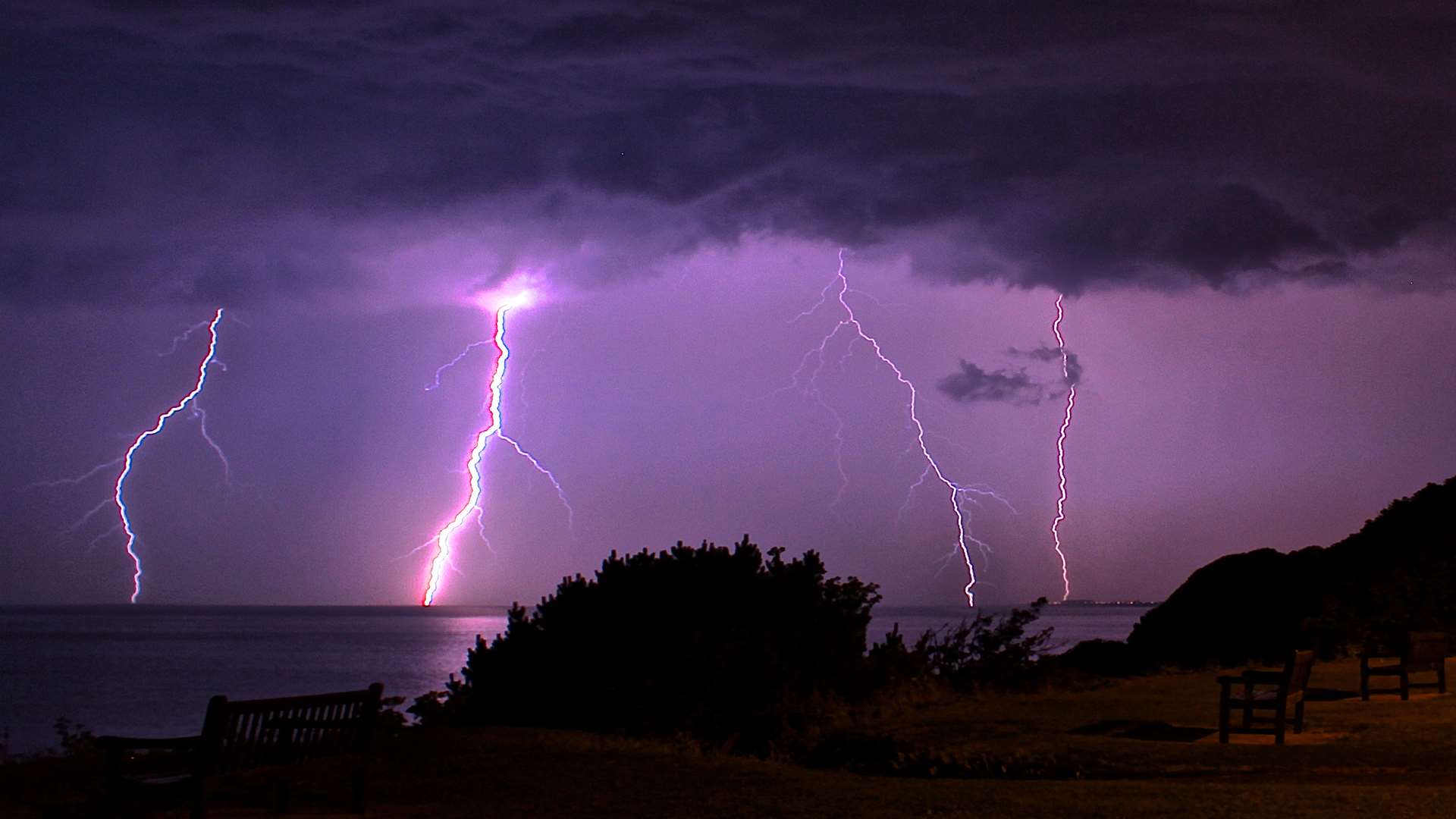 Storm lights up the sky above The Leas in Folkestone. Picture: Phelan McCormack