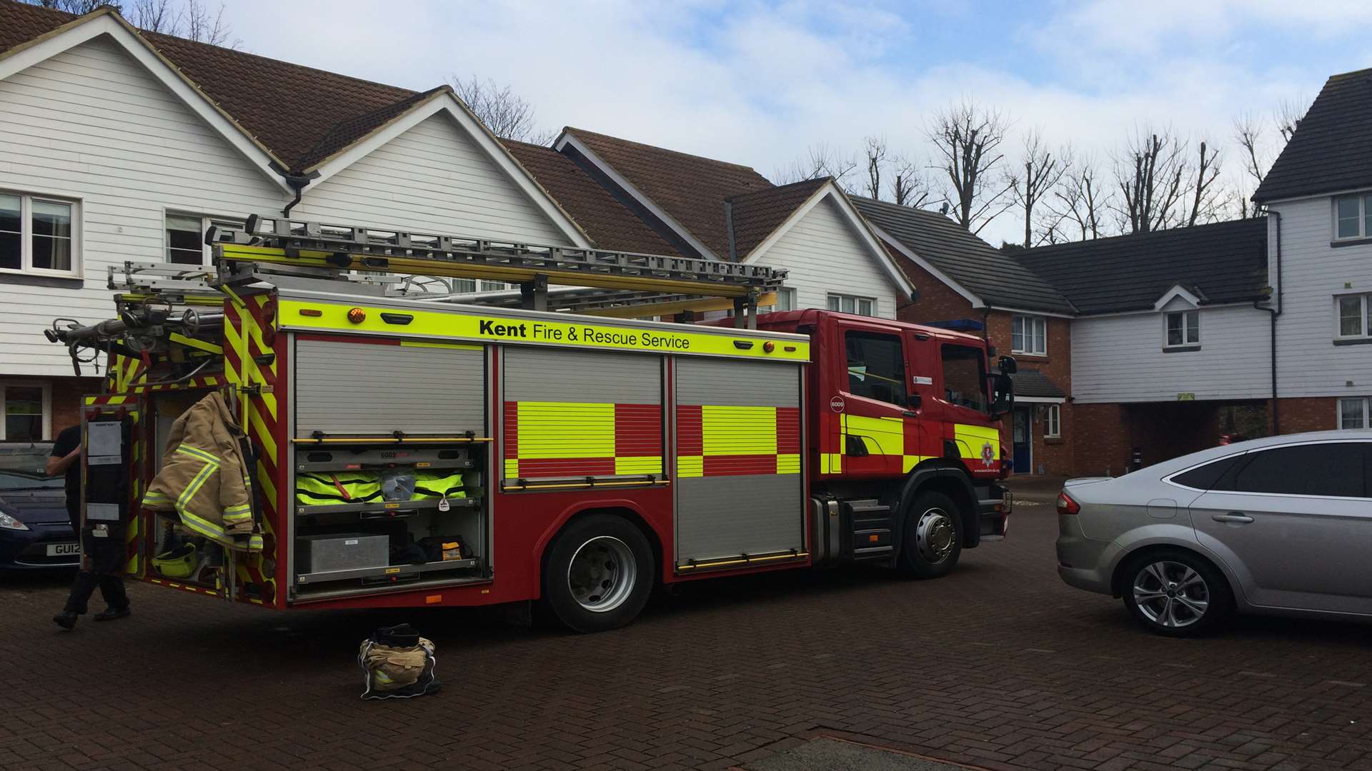 Fire crews at the scene in Finch Close.