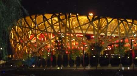The bird's nest stadium, home to the last Olympics in Beijing