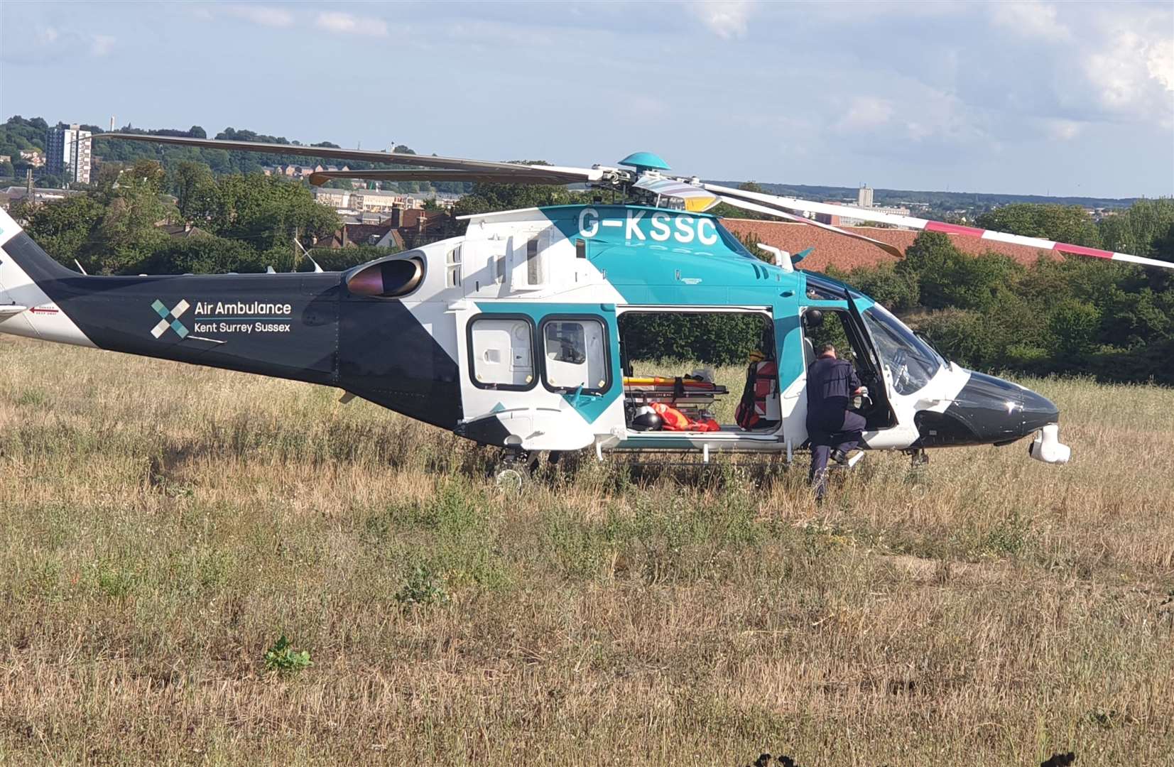 An air ambulance was called to an incident near Frindsbury Hill. Picture: Ricky Chilcott