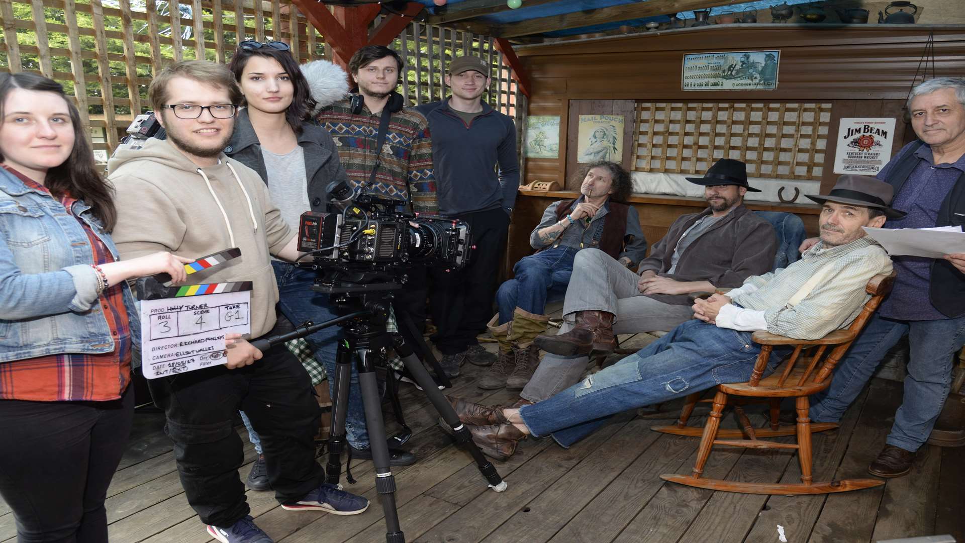 Cast and crew at the Dancing Dog Saloon