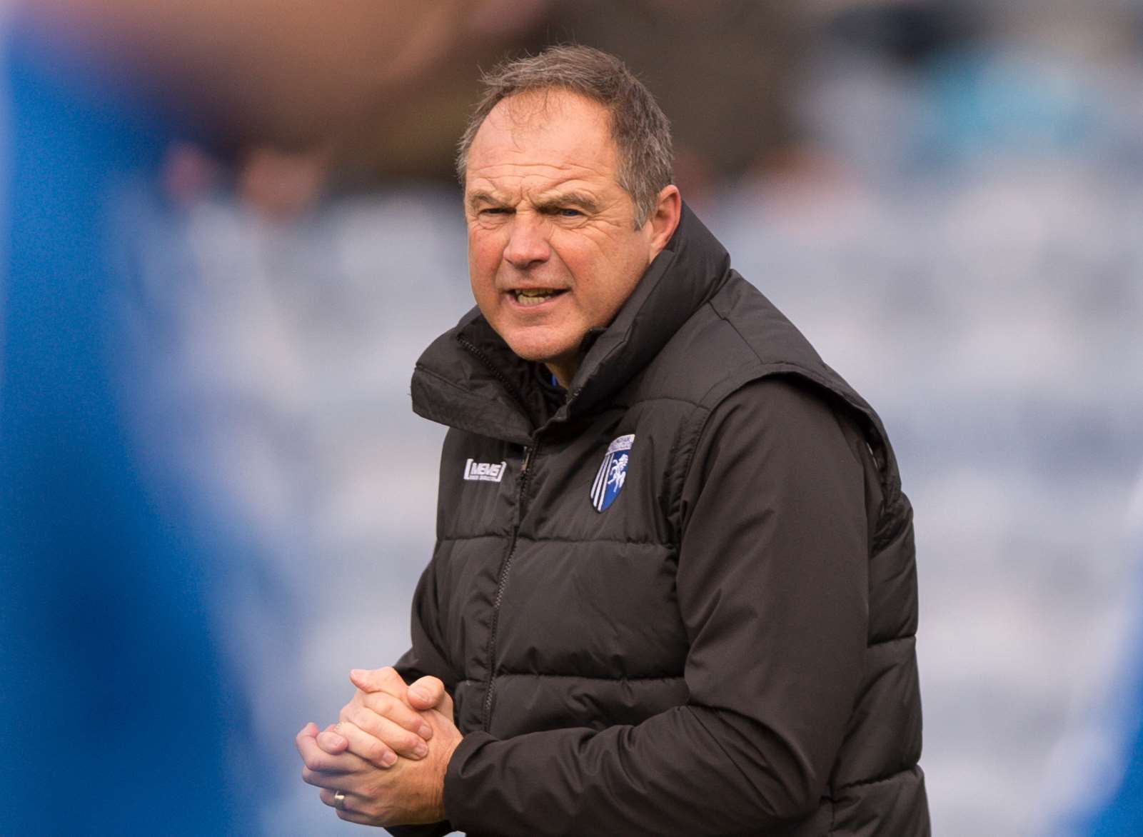 Gills boss Steve Lovell before kick-off at Portsmouth Picture: Ady Kerry