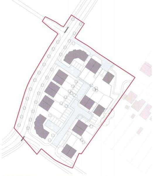 How the 26 social housing properties will be laid out on the land between Napchester Road, Sandwich Road and The Drove.