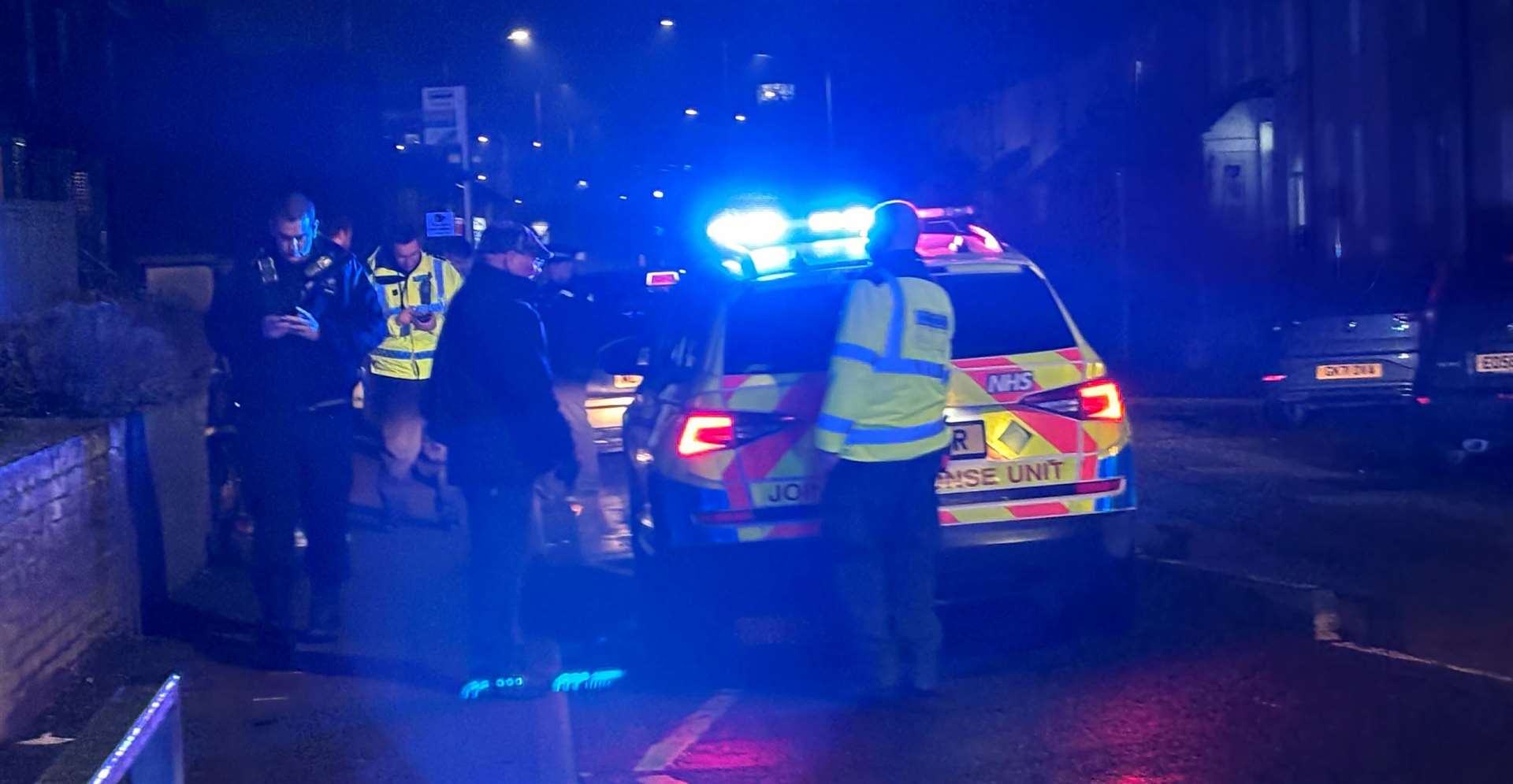 Police near Beaver Road at the junction with Torrington Road and Christchurch Road. Picture: Joe Harbert