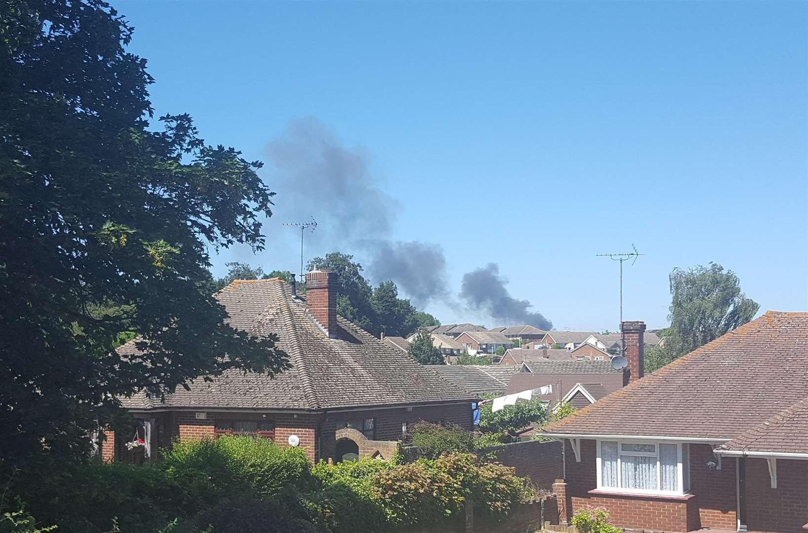 Smoke can be seen from London Road, Sittingbourne