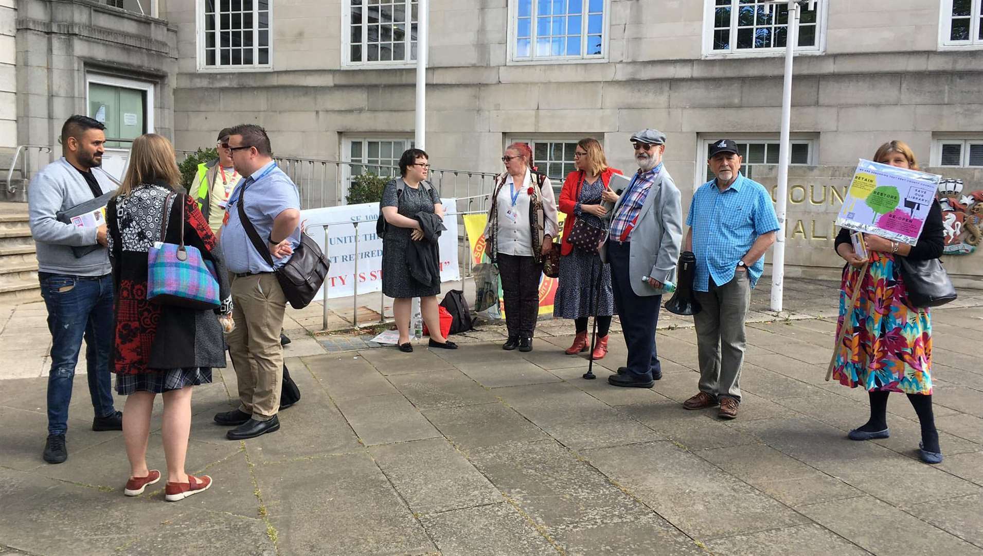 Save Folkestone Library campaigners outside County Hall. Picture: Facebook