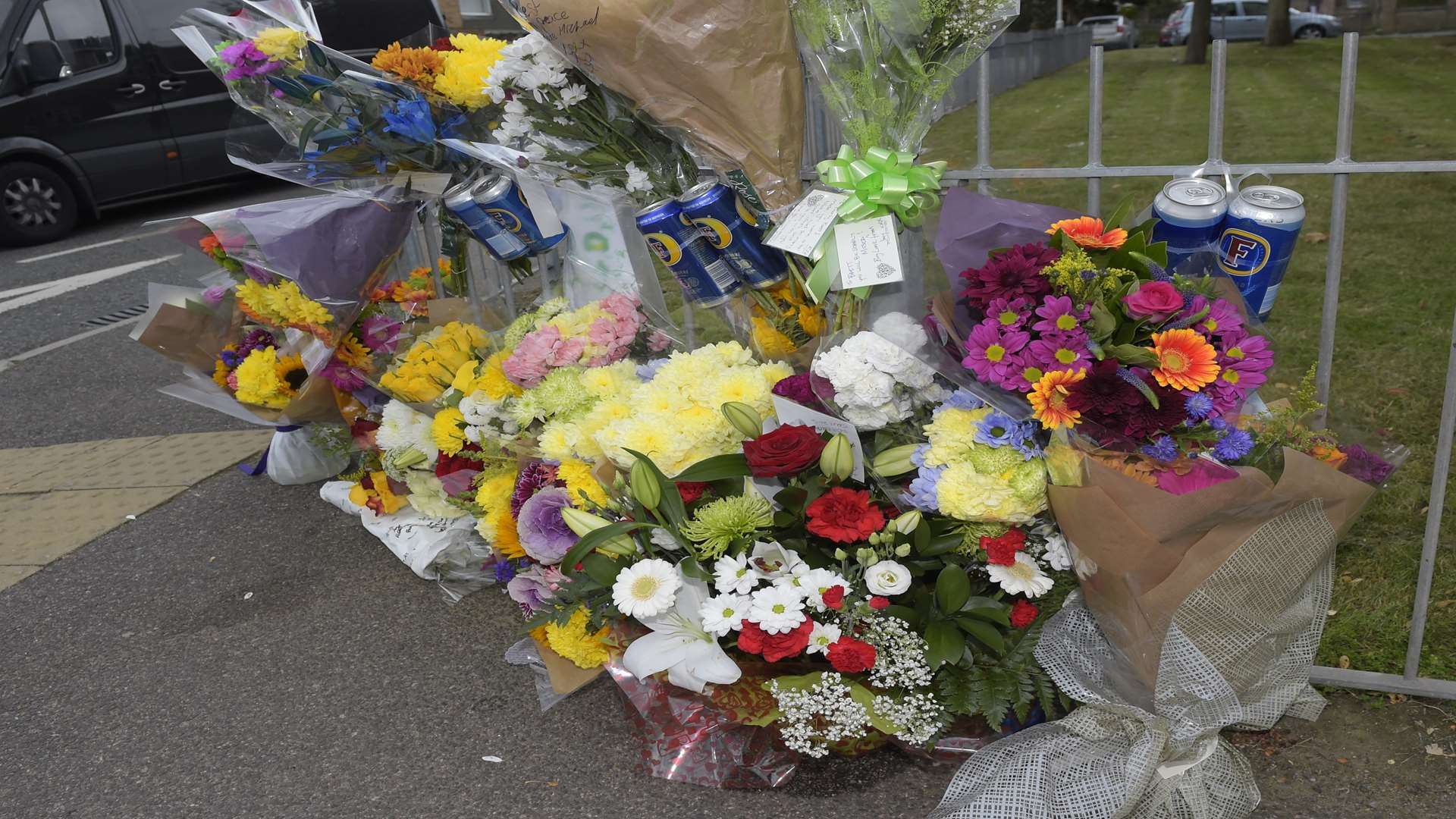 Floral tributes left at the scene of the crash in Ramsgate