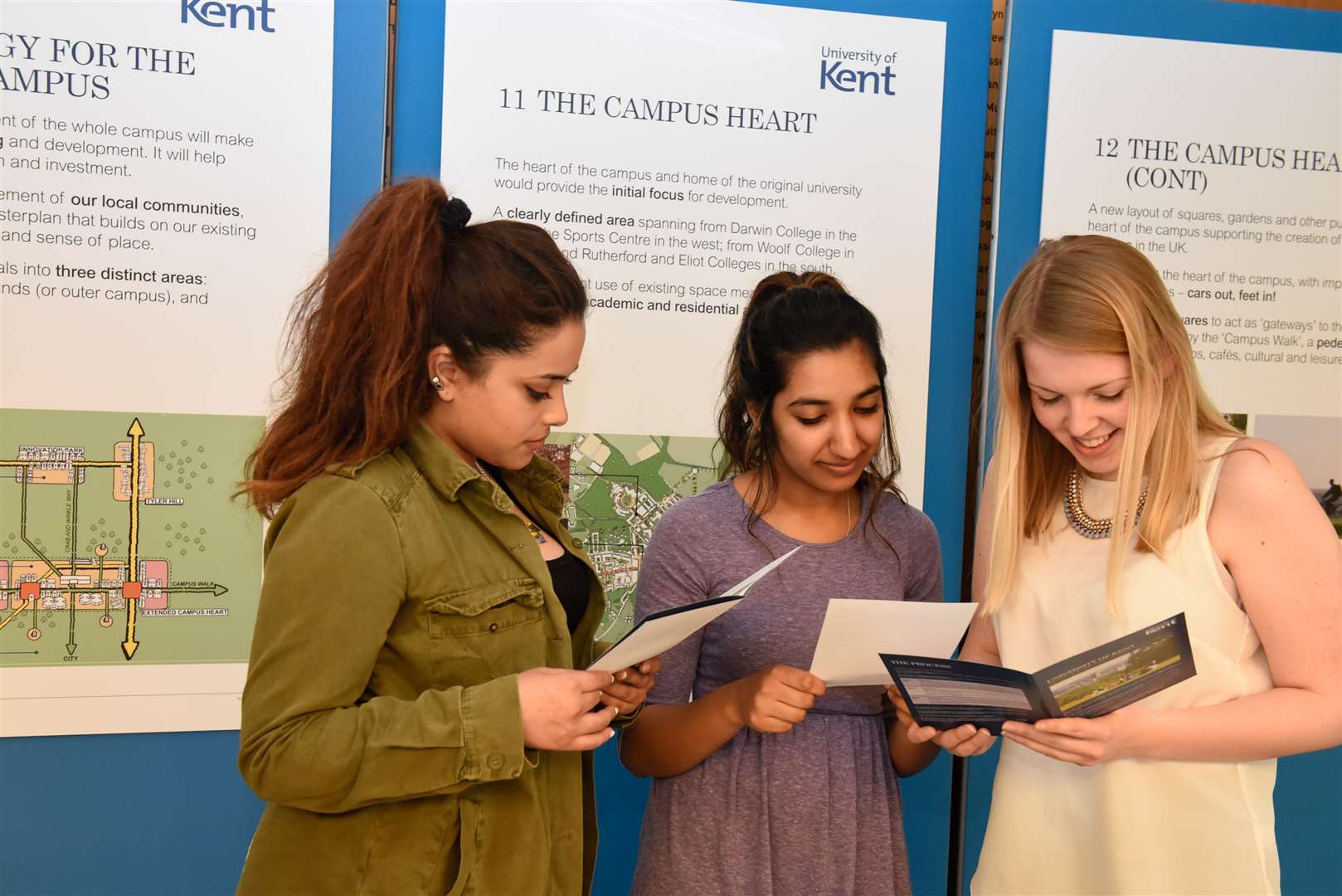 Students view the plans at an earlier exhibition