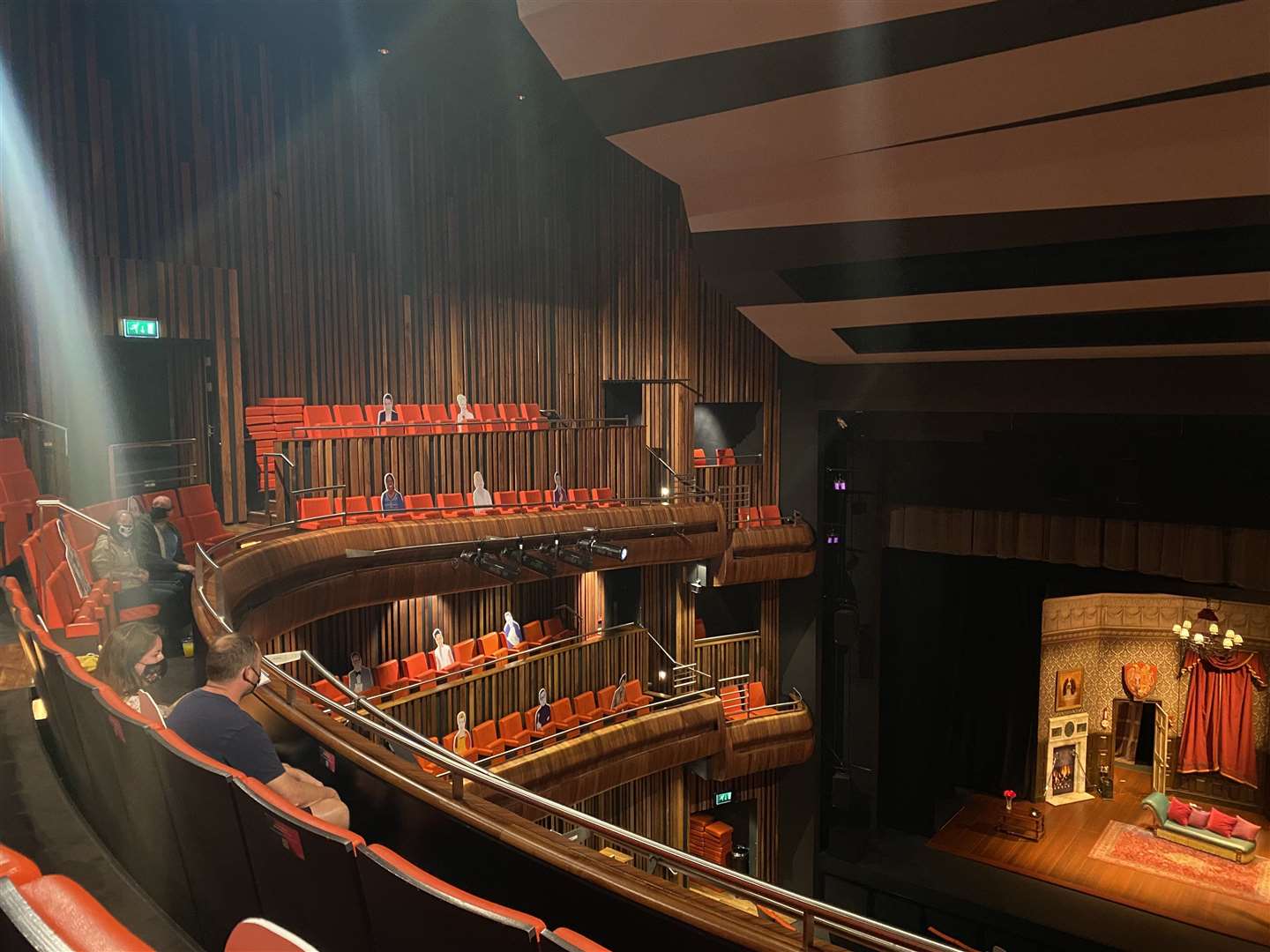 Cardboard cut-outs filled the socially distanced seats at the Marlowe Theatre