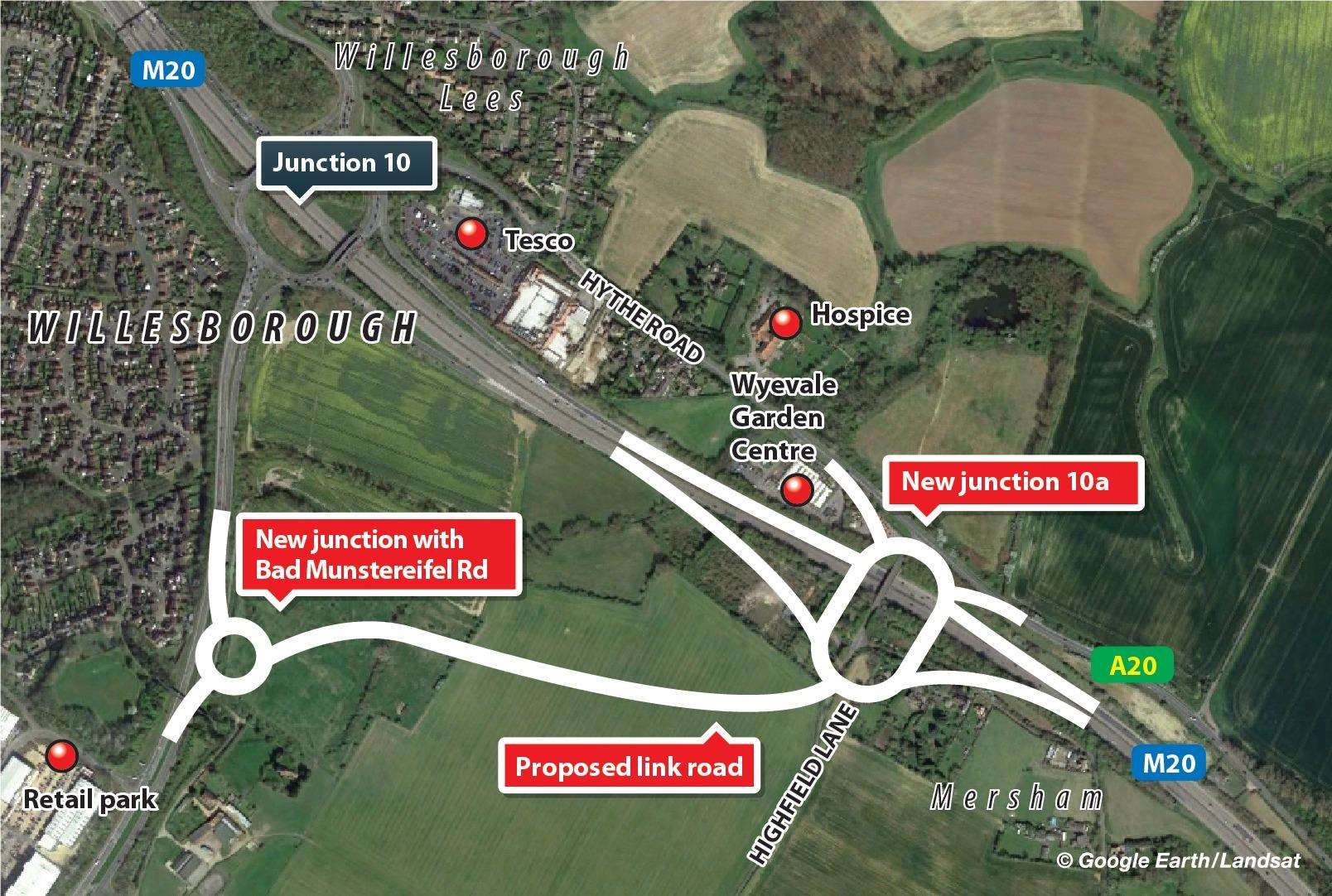A map of the new junction 10a