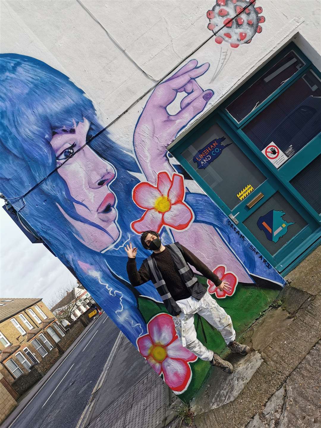 Whitstable-based artist Sam Giles outside Linehan and Co in Rainham