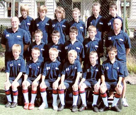 Players from Deal and Dover line up for a team shot at the Gothia Cup in Sweden