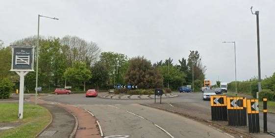 The accident happened on the A2050 near the Old Gate Inn roundabout. Picture: Google