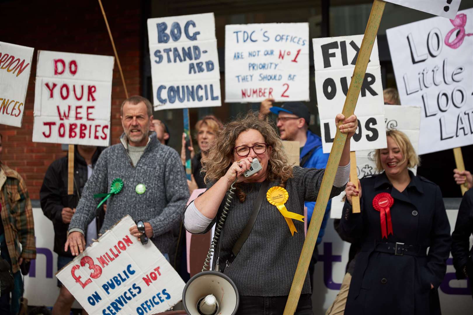 Protestors outside the Thanet council offices on Thursday. Picture credit: Joel Knight (9153931)