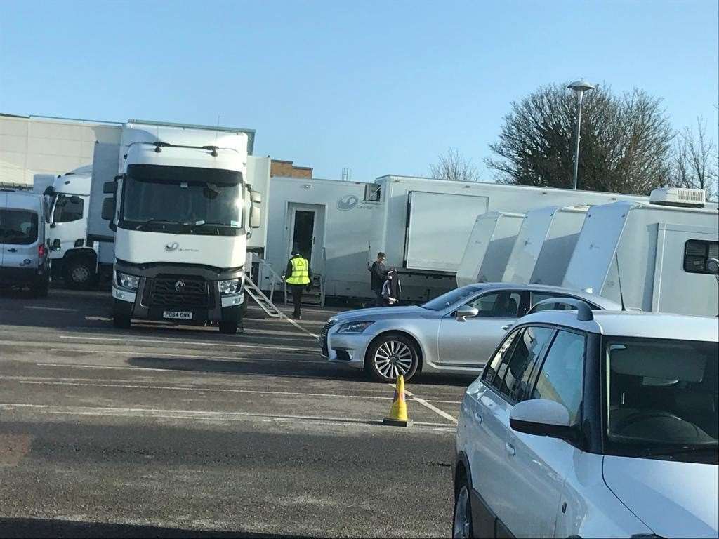 ITV crews were spotted in Morrisons car park in Knight Road, Strood, this week