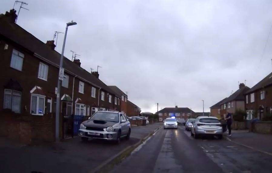 The police chase in Cecil Avenue, Sheerness
